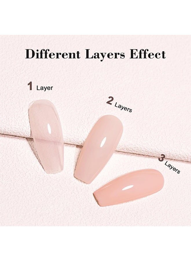 XEIJAYI UV Gel Polish,Nude Gel Nail Polish ,Warm Pink Sheer Neutral Skin Tone Color, Ice Jelly Blush Pink Gel Polish ,Transparent Nail Gel Polish, UV LED Cured for Home Salon ,DIY Manicure - Image 4
